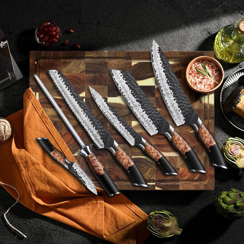 SHAN ZU Tengu Series | 7-Piece Kitchen Knife Set + 30 cm Magnetic Knife Holder