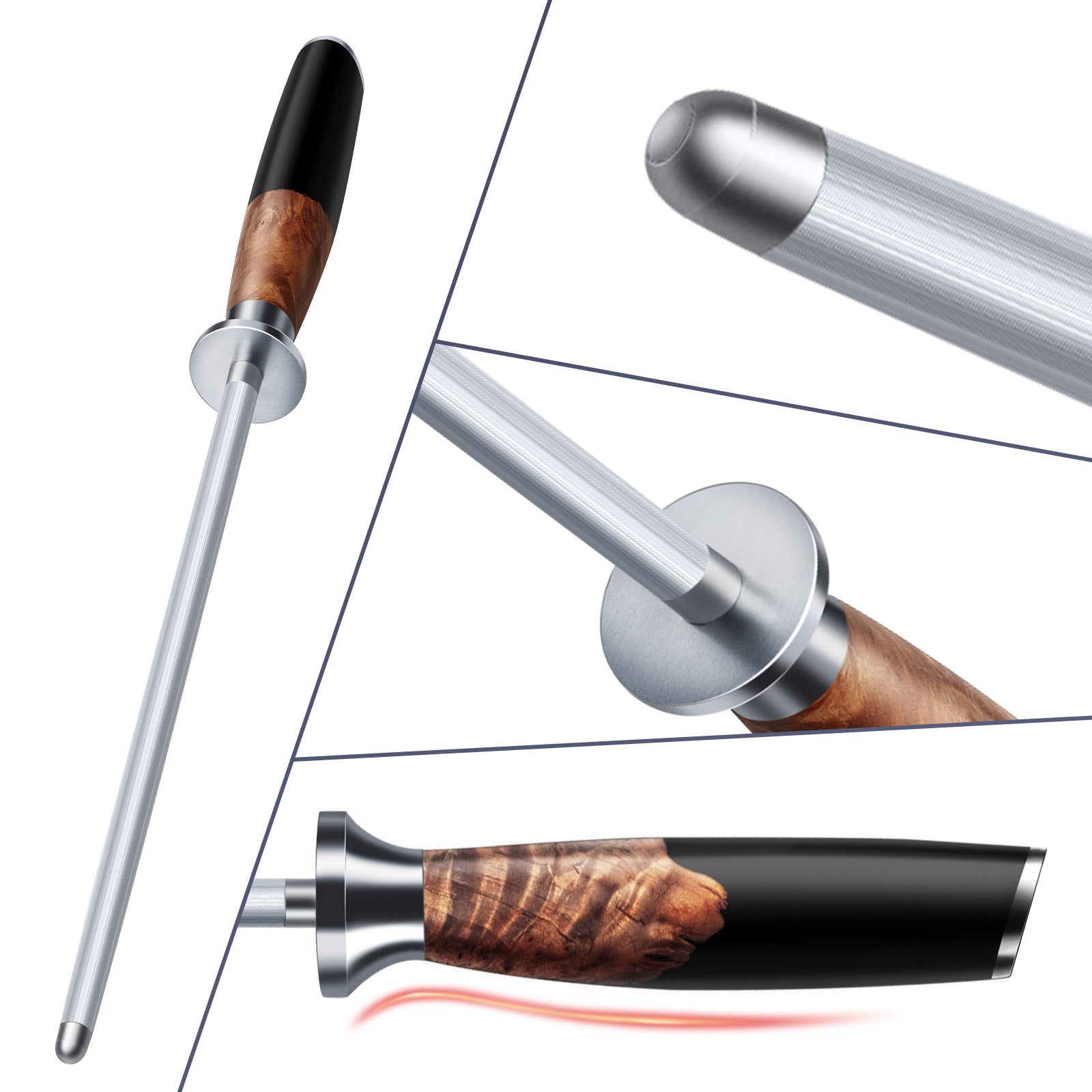 SHAN ZU 20 cm Honing Steel Knife Sharpening Rod