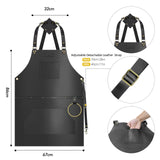 SHANZU Genuine Leather Work Apron with Adjustable Straps