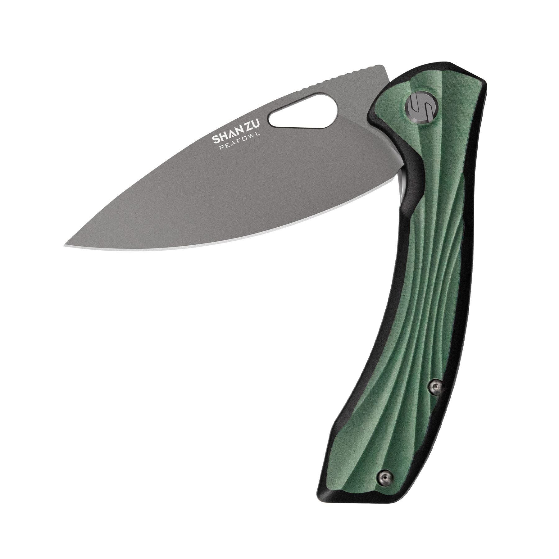 Green Peafowl Liner Locking Knife ZDF905 7.80 Blade & G10 Handle | SHAN ZU Pocket Folding Knives