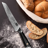 GYO Series | 8" Damascus Bread Knife + Magnetic Knife Sheath