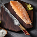 White Tiger Series | SHAN ZU Damask Filleting Knife+MAGNETIC KNIFE HOLDER