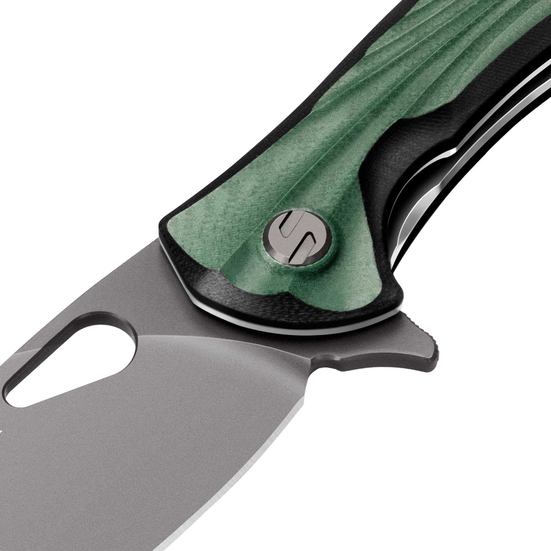 Green Peafowl Liner Locking Knife ZDF905 7.80 Blade & G10 Handle | SHAN ZU Pocket Folding Knives