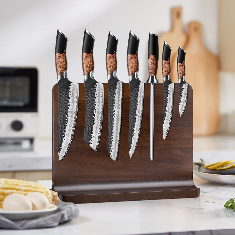 SHAN ZU Tengu Series | 7-Piece Kitchen Knife Set + 30 cm Magnetic Knife Holder
