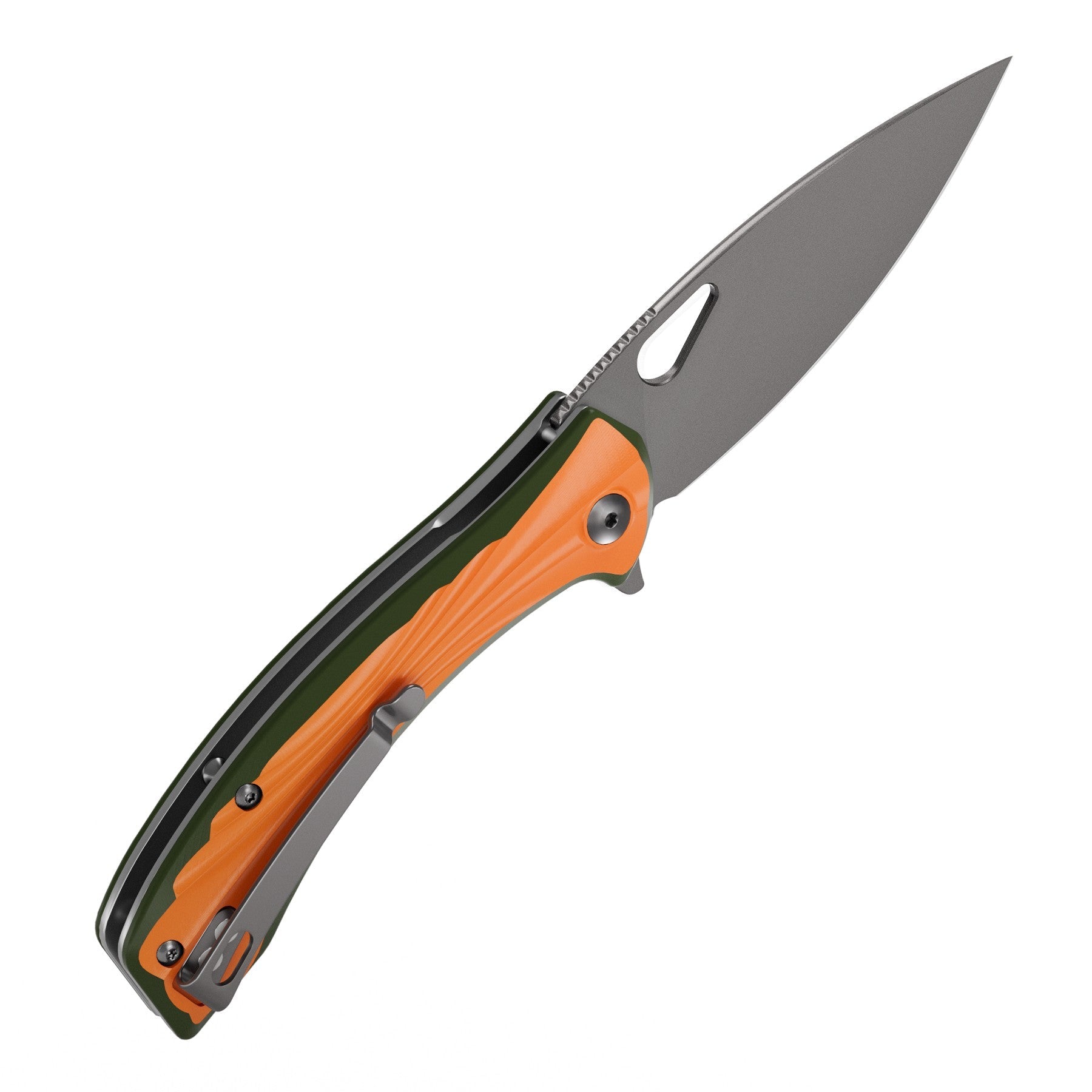 Orange Peafowl Liner Locking Knife ZDF905 7.80 Blade & G10 Handle | SHAN ZU Pocket Folding Knives