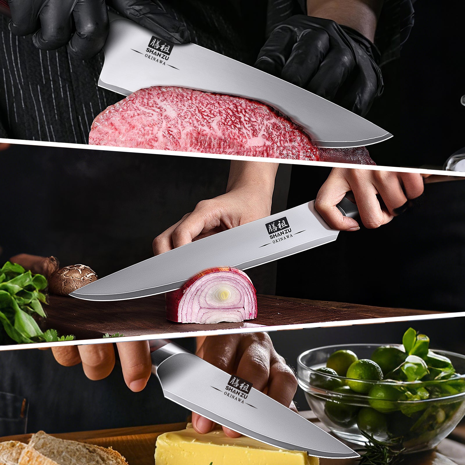 SHANZU Okinawa Series | 3-Piece Japanese Steel Set + 12