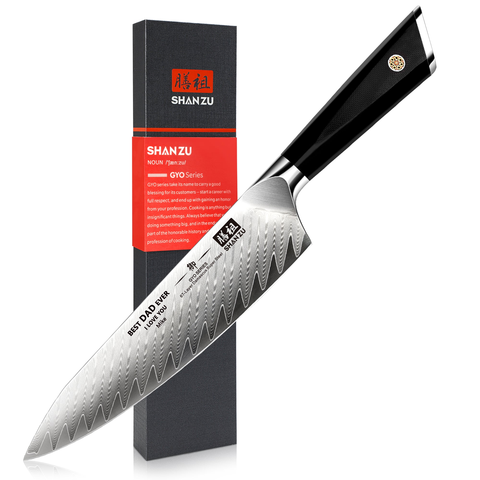 GYO Damascus Chef Knife+MAGNETIC KNIFE HOLDER