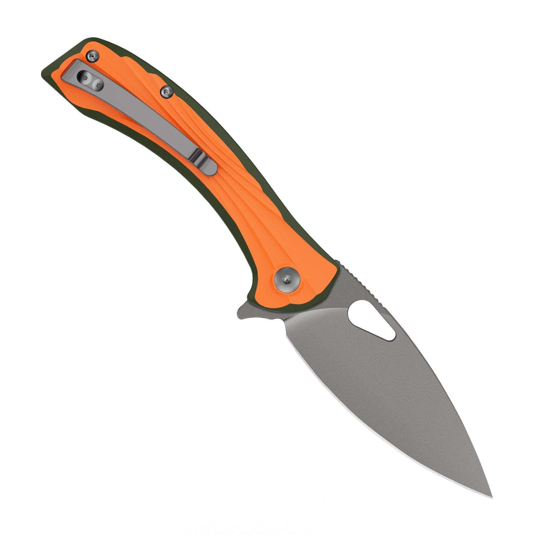 Orange Peafowl Liner Locking Knife ZDF905 7.80 Blade & G10 Handle | SHAN ZU Pocket Folding Knives