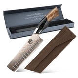 Venus Copper 7" Damascus Nakiri Knife+MAGNE TICKNIFE HOLDER
