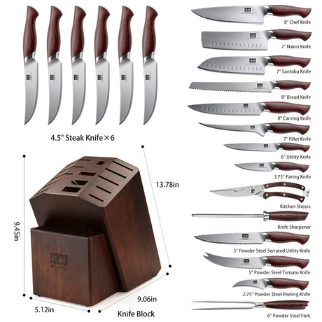 Okinawa Series|SHAN ZU 21 PCS Kitchen Knife Set
