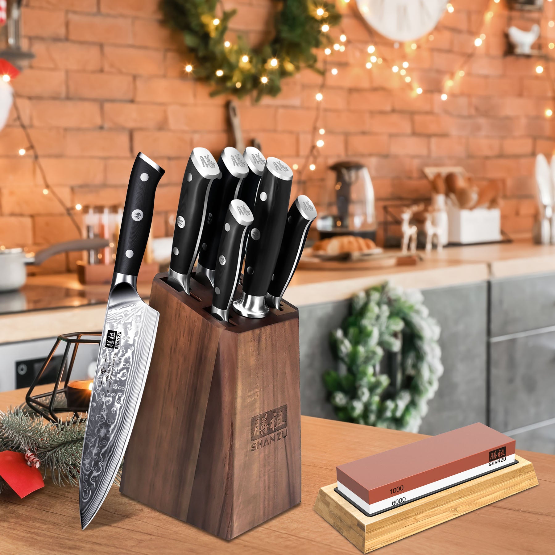 PRO 8-PCS Damascus Knife Set | SHAN ZU