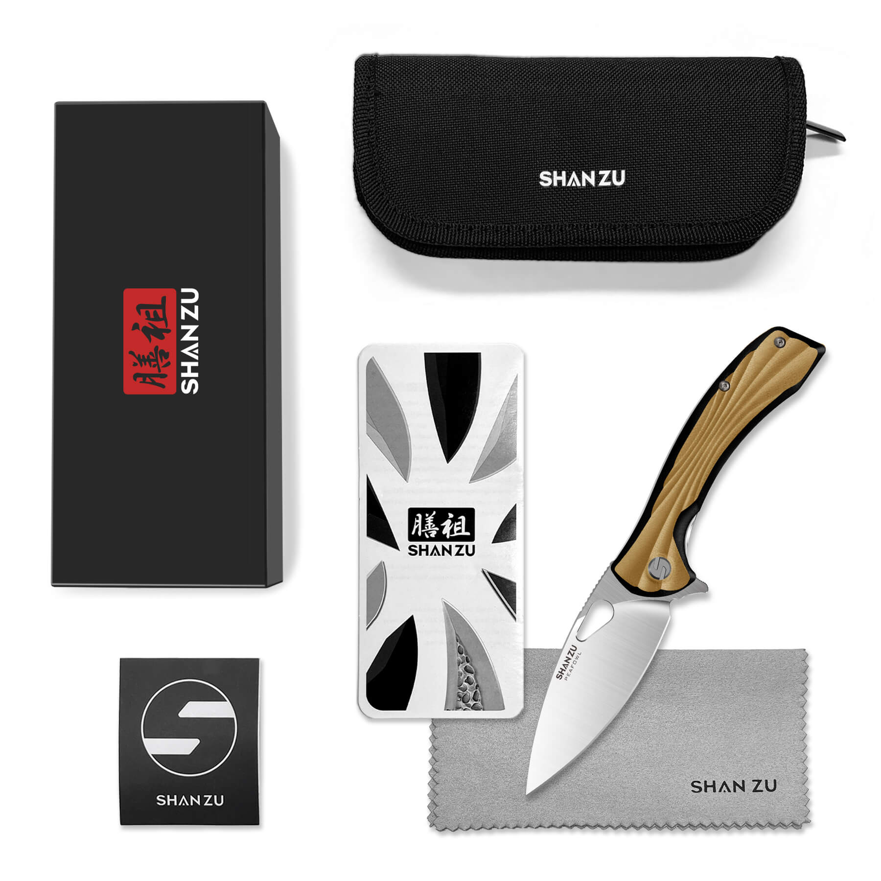 Yellow Peafowl Liner Locking Knife ZDF905 7.80 Blade & G10 Handle | SHAN ZU Pocket Folding Knives