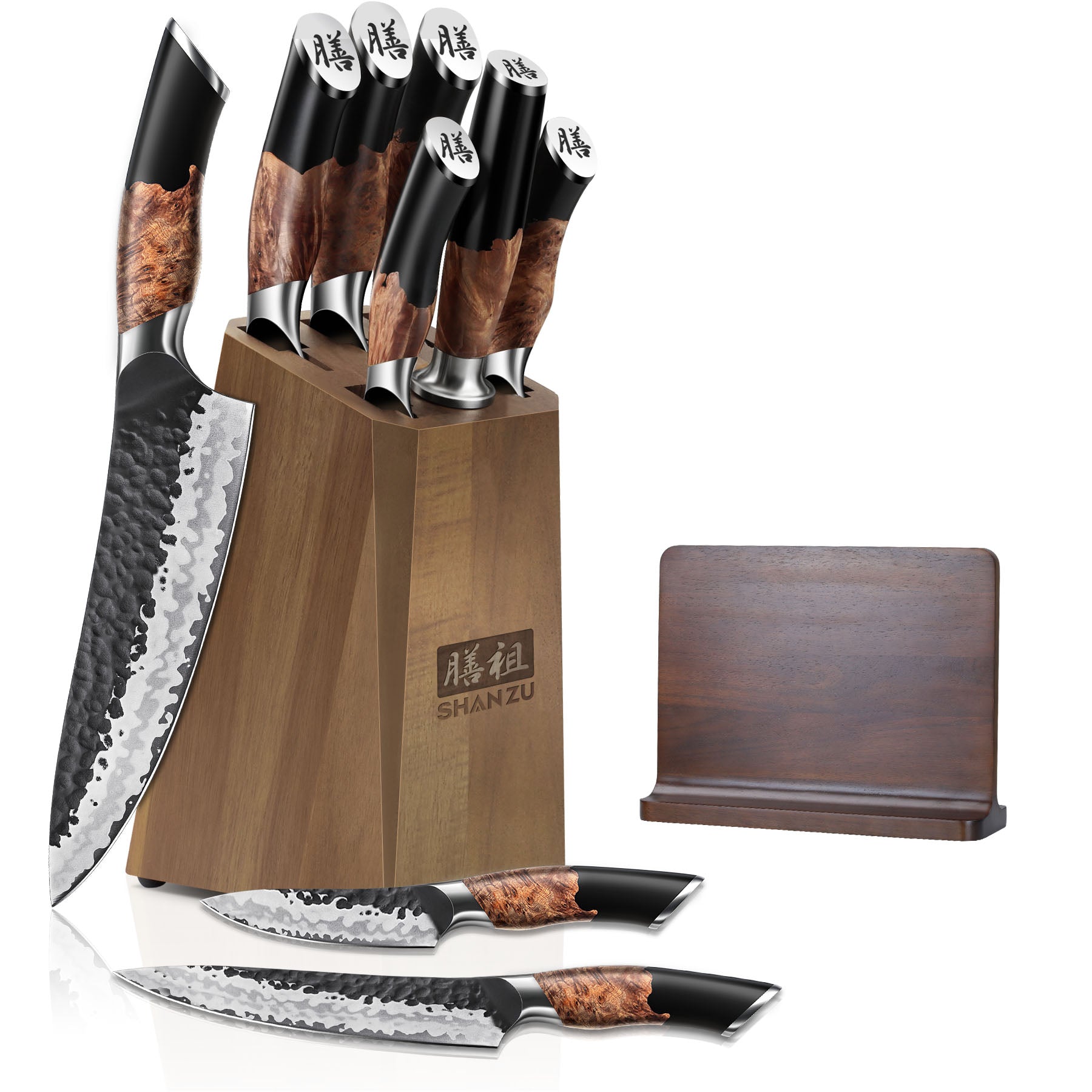 Tengu 7-PCS Japanese Kitchen Knife Set With Block+MAGNETIC KNIFE BLOCK