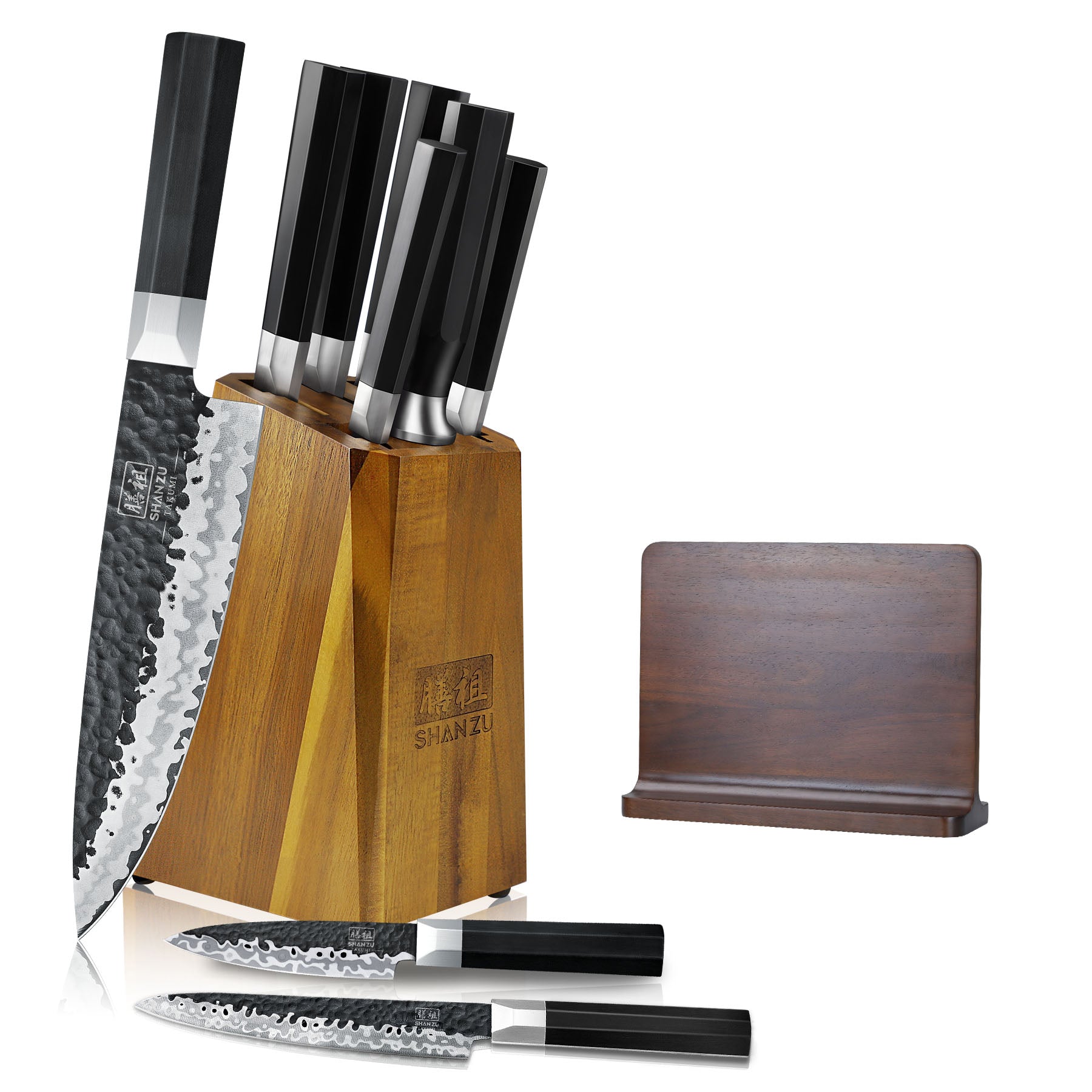 7-PCS Set Takumi Japanese Gyuto Chef Knife+MAGNETIC KNIFE BLOCK