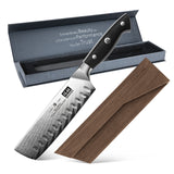 Sun Damascus Nakiri Knife+MAGNETIC KNIFE HOLDER