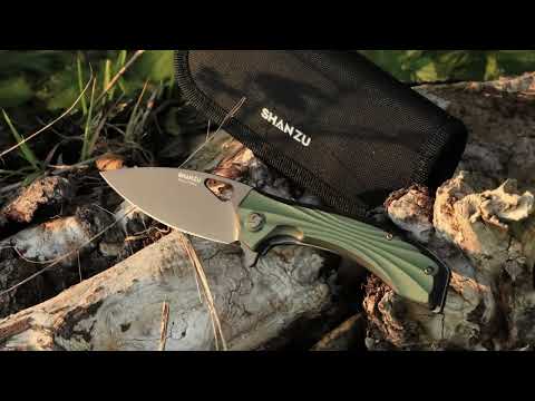 Green Peafowl Liner Locking Knife ZDF905 7.80 Blade & G10 Handle | SHAN ZU Pocket Folding Knives