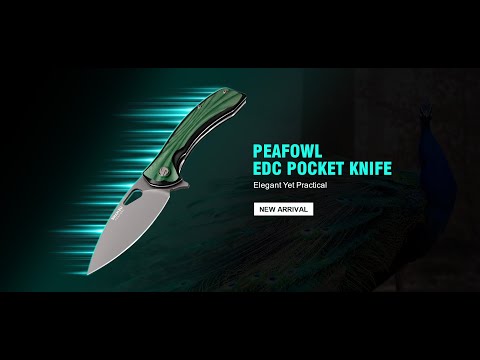 Green Peafowl Liner Locking Knife ZDF905 7.80 Blade & G10