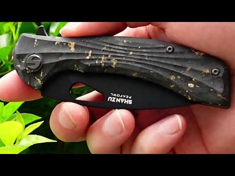 Golden Peafowl | Liner Lock Knife | 7.80” ZDF905 Blade & Clear Resin Handle